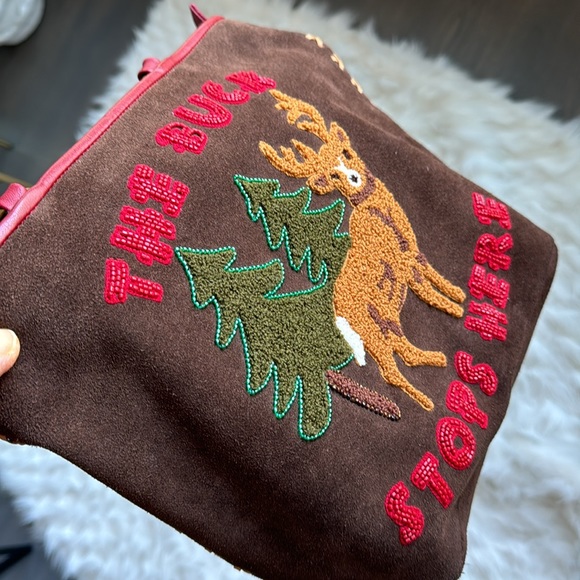 Isabella Fiore. Brown Suede and Red Leather Tote. Limited Edition. Rare find. - Picture 8 of 15